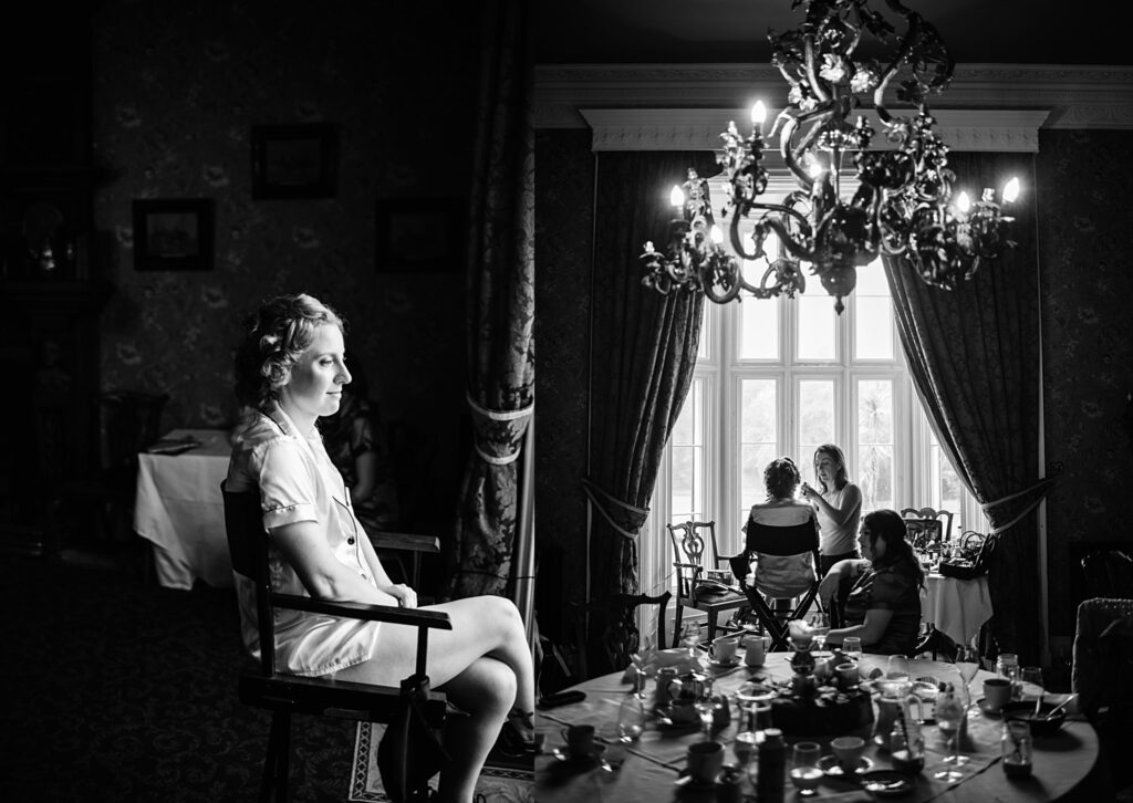 Destination wedding photograph of an international couple at Belleek Castle, Ireland