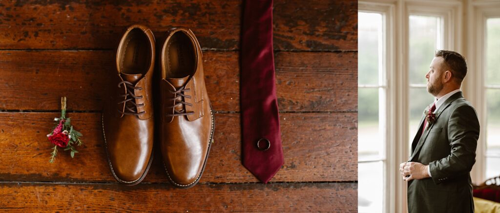 Destination wedding photograph of an international couple at Belleek Castle, Ireland