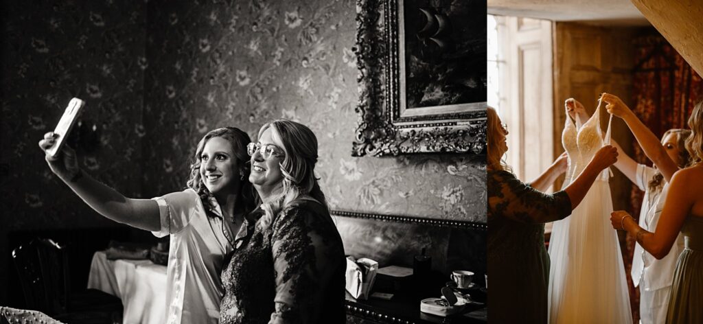 Destination wedding photograph of an international couple at Belleek Castle, Ireland