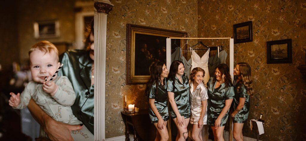 Destination wedding photograph of an international couple at Belleek Castle, Ireland