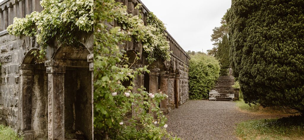 Destination wedding photograph of an international couple at Belleek Castle, Ireland