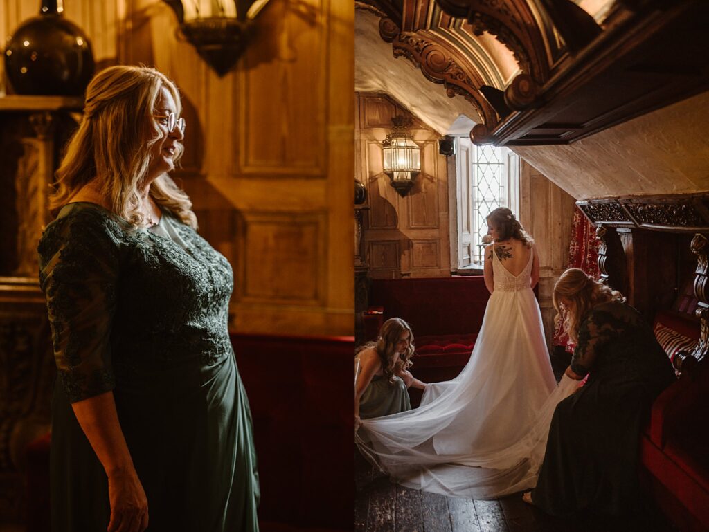 Destination wedding photograph of an international couple at Belleek Castle, Ireland