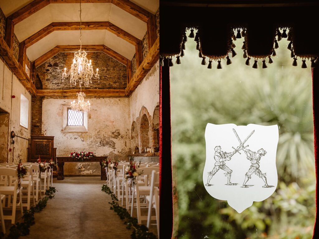 Destination wedding photograph of an international couple at Belleek Castle, Ireland