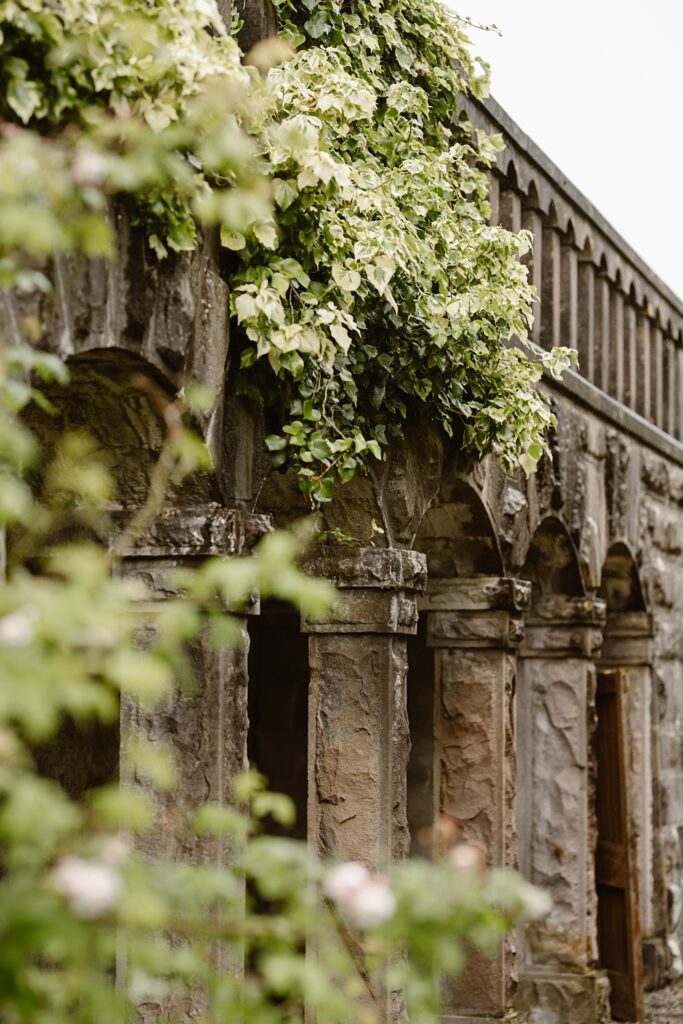 Destination wedding photograph of an international couple at Belleek Castle, Ireland
