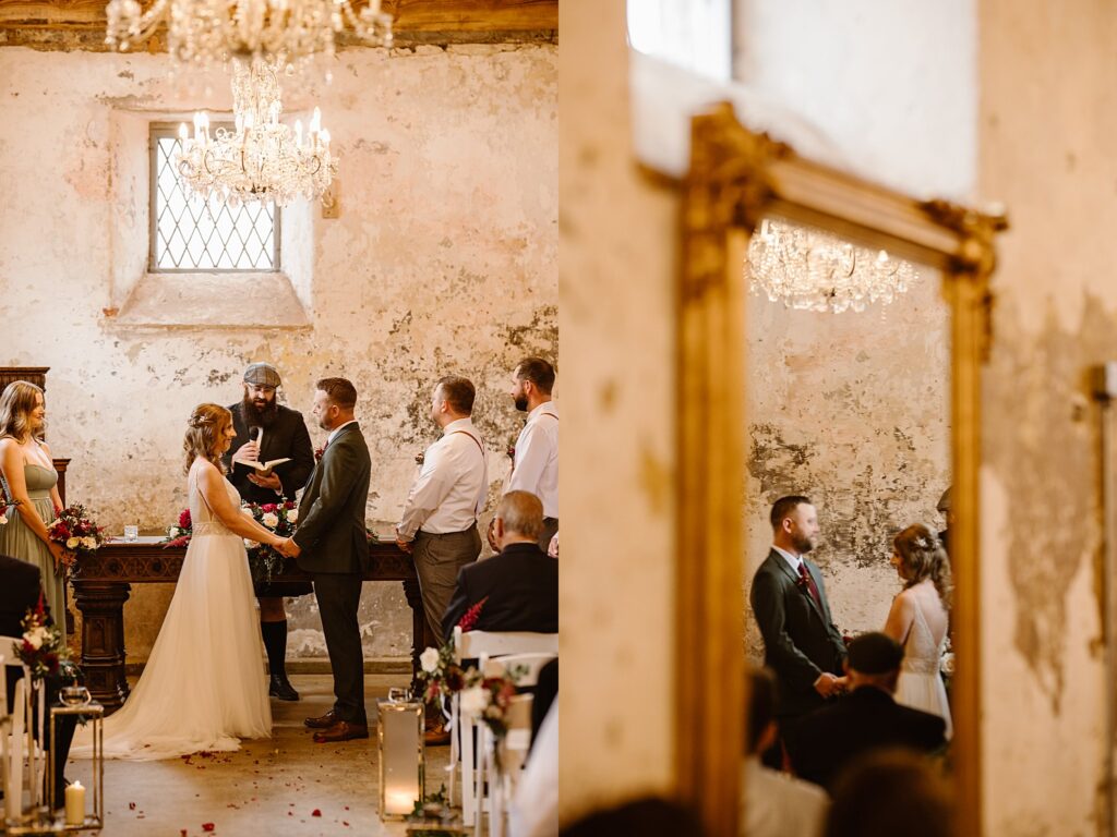 Destination wedding photograph of an international couple at Belleek Castle, Ireland