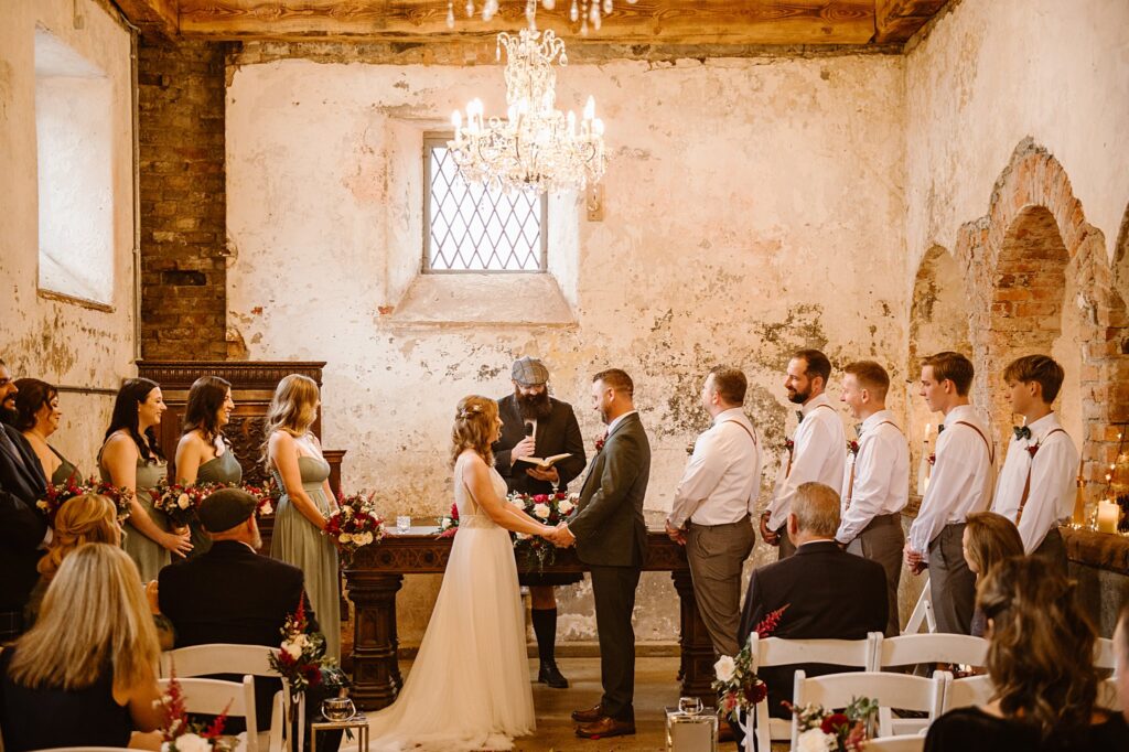 Destination wedding photograph of an international couple at Belleek Castle, Ireland
