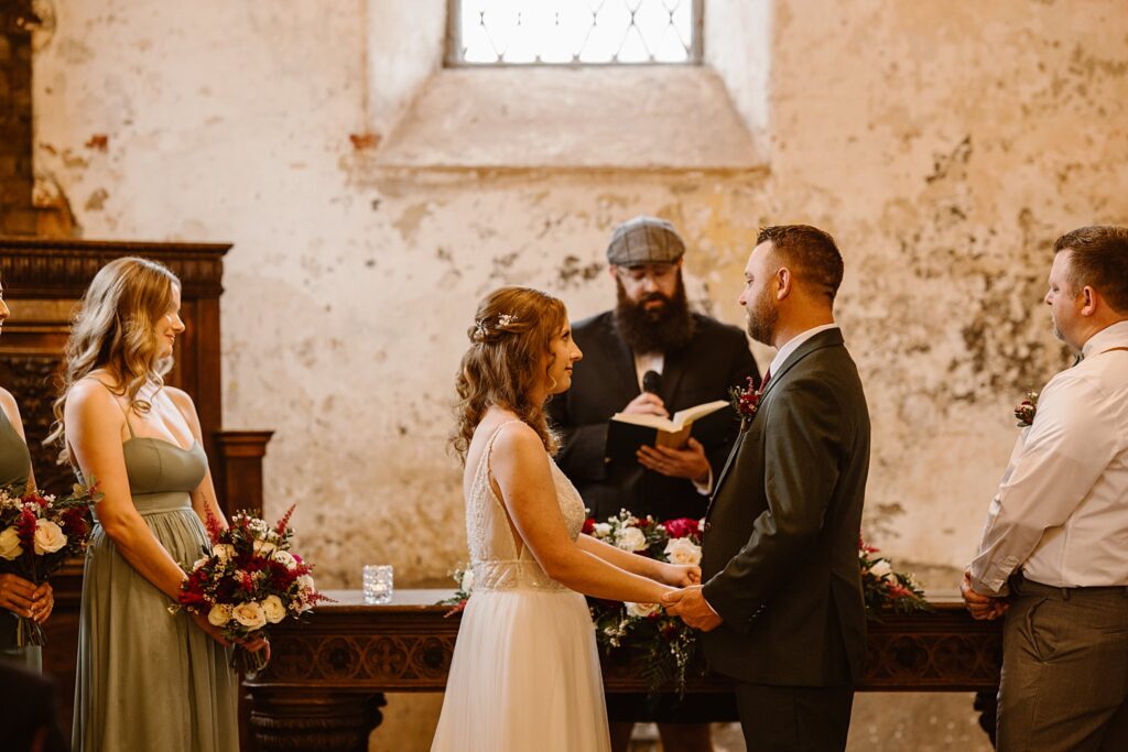 Destination wedding photograph of an international couple at Belleek Castle, Ireland