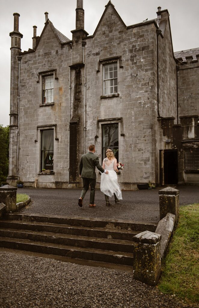 Destination wedding photograph of an international couple at Belleek Castle, Ireland