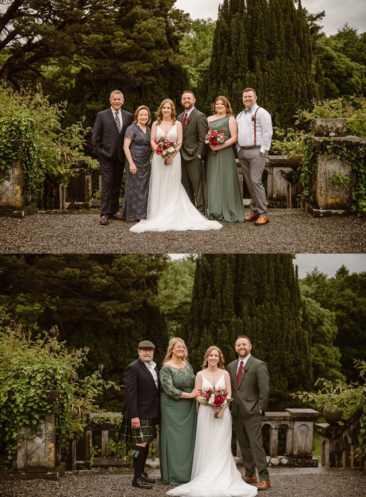 Destination wedding photograph of an international couple at Belleek Castle, Ireland