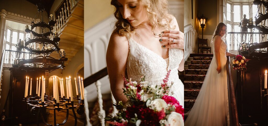 Destination wedding photograph of an international couple at Belleek Castle, Ireland