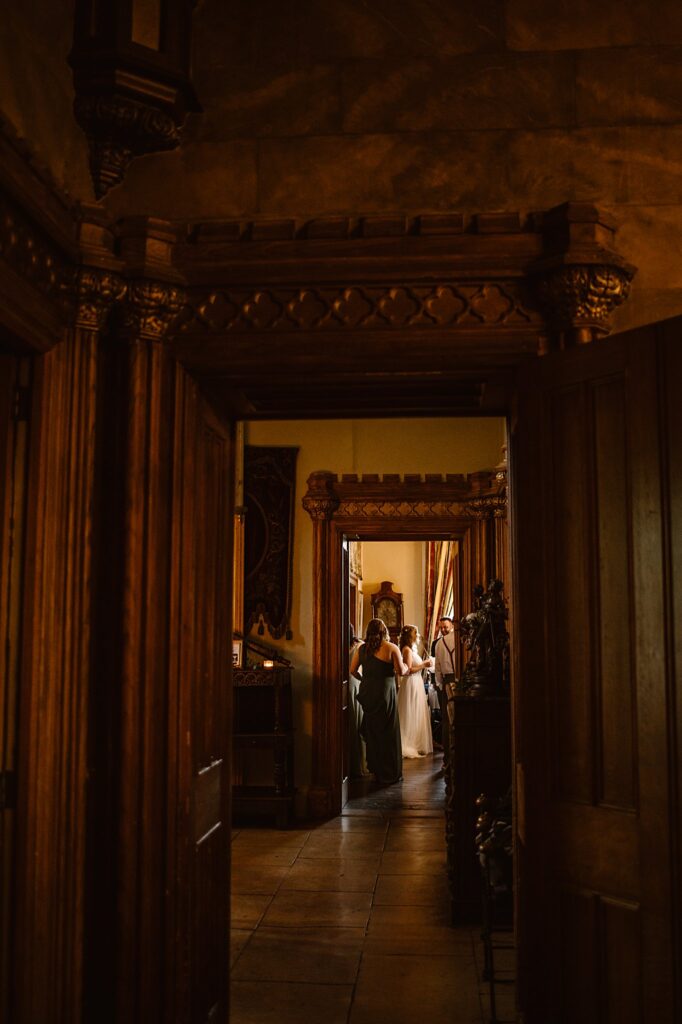 Destination wedding photograph of an international couple at Belleek Castle, Ireland