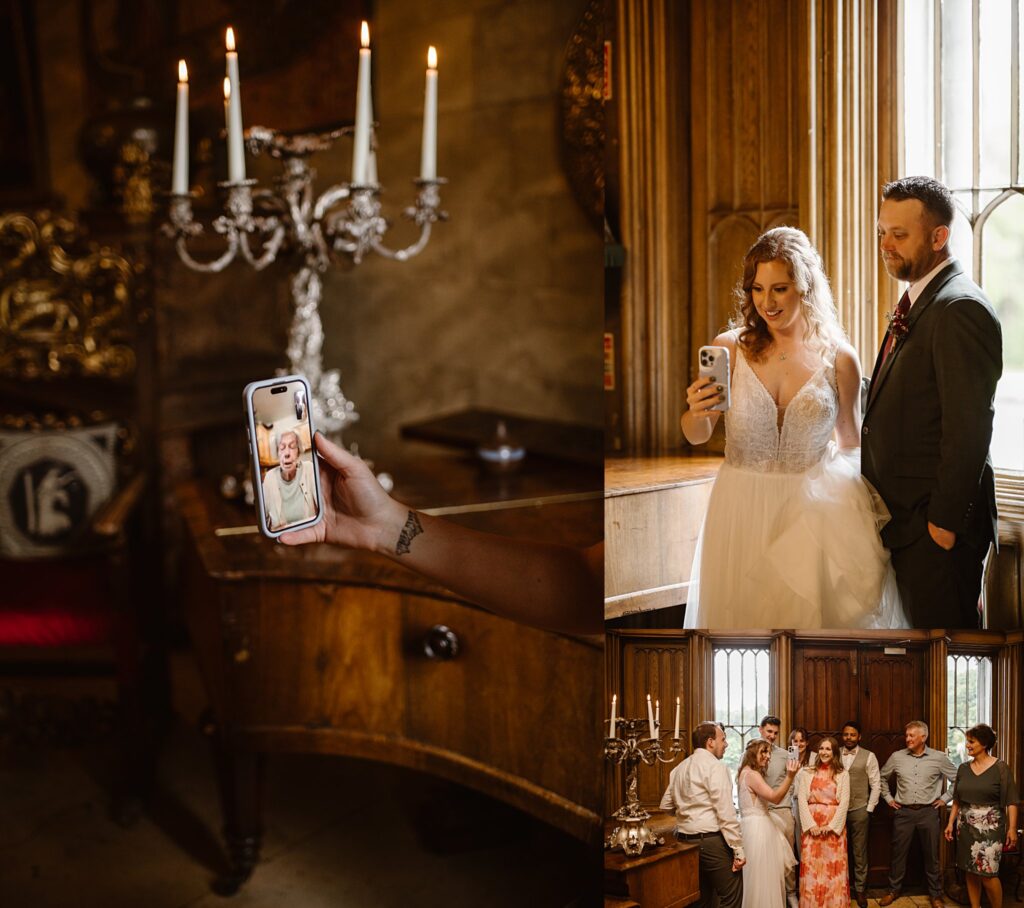 Destination wedding photograph of an international couple at Belleek Castle, Ireland