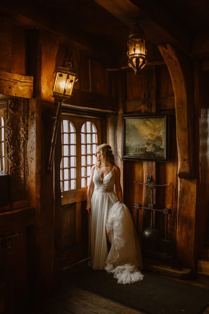 Destination wedding photograph of an international couple at Belleek Castle, Ireland