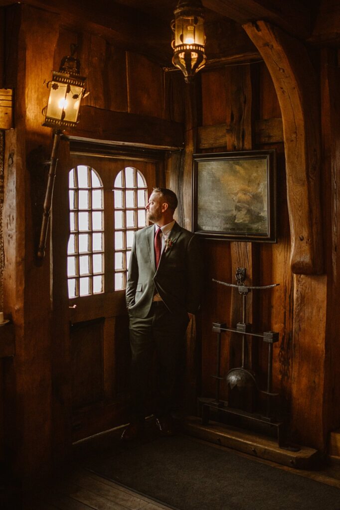 Destination wedding photograph of an international couple at Belleek Castle, Ireland