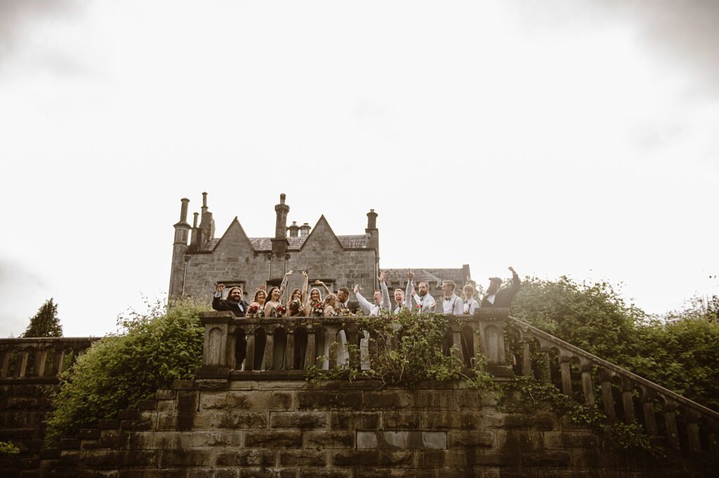 Destination wedding photograph of an international couple at Belleek Castle, Ireland