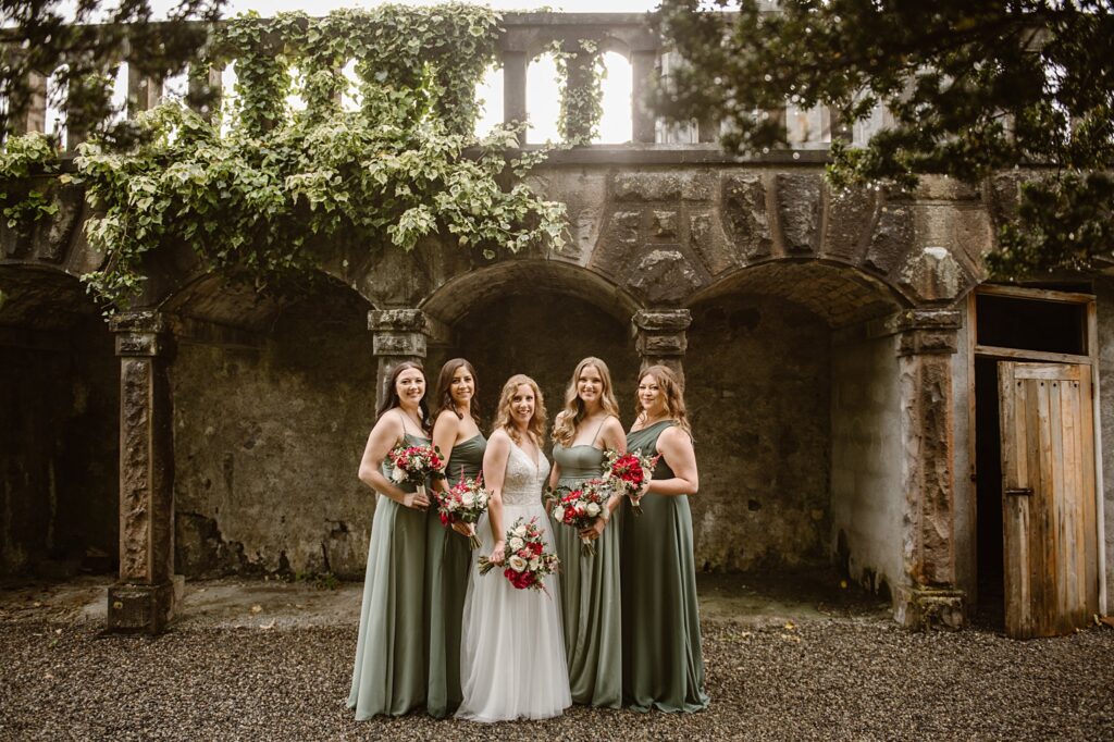 Destination wedding photograph of an international couple at Belleek Castle, Ireland