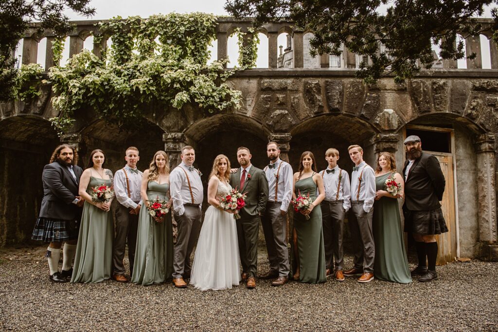 Destination wedding photograph of an international couple at Belleek Castle, Ireland