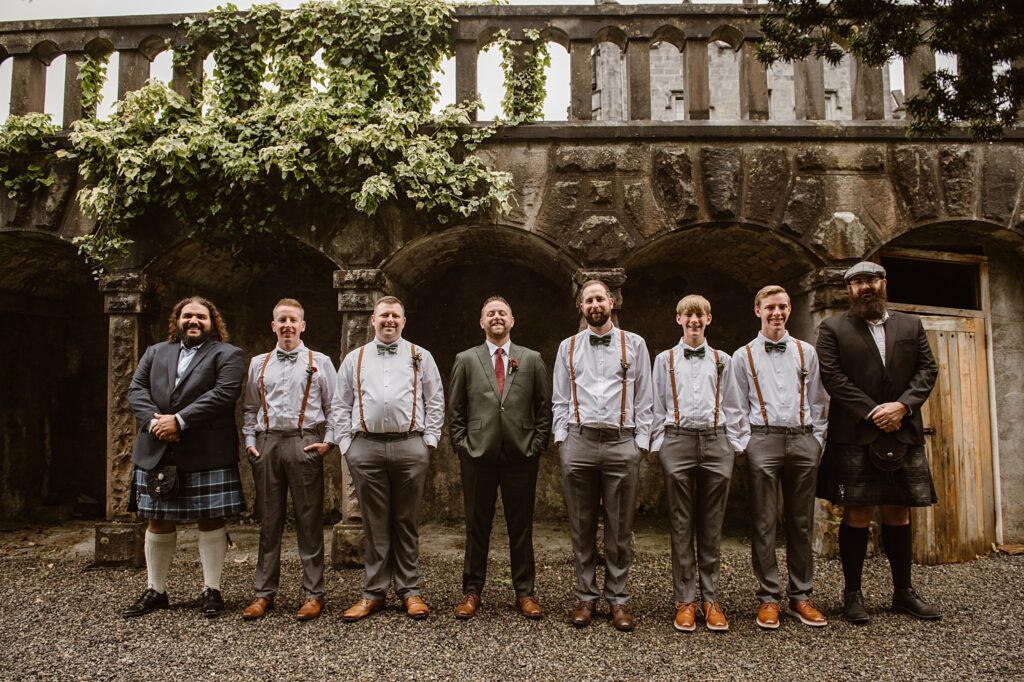 Destination wedding photograph of an international couple at Belleek Castle, Ireland