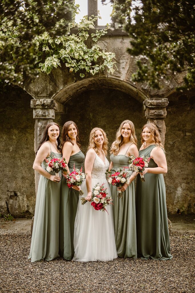 Destination wedding photograph of an international couple at Belleek Castle, Ireland