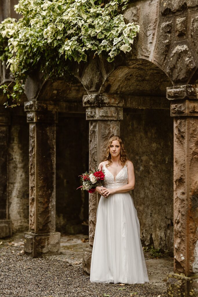 Destination wedding photograph of an international couple at Belleek Castle, Ireland
