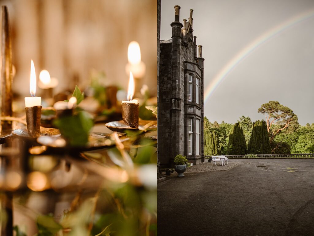 Destination wedding photograph of an international couple at Belleek Castle, Ireland